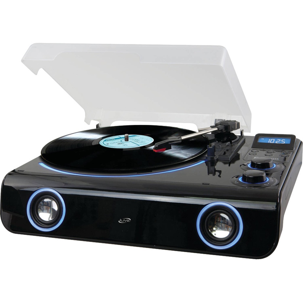 iLive All-in-one Turntable with Bluetooth, Radio & Stereo Speakers (ITTB775B)