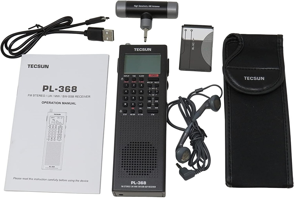 Tecsun Digital PL368 AM/FM/LW/SW Worldband Radio with Single Side Band Receiver (Black)