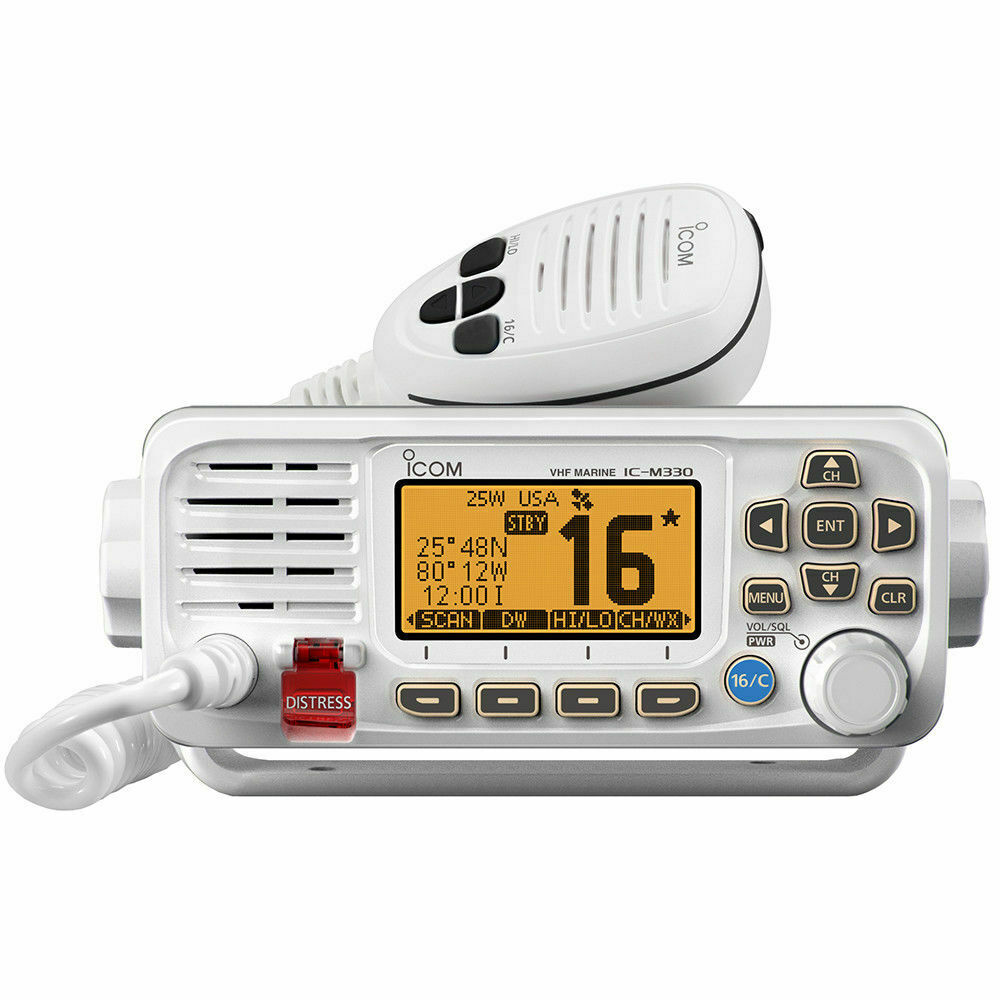 ICOM RKB M330G 81 White GPS VHF Marine Boat Radio Radio Fixed Mount Refurbished