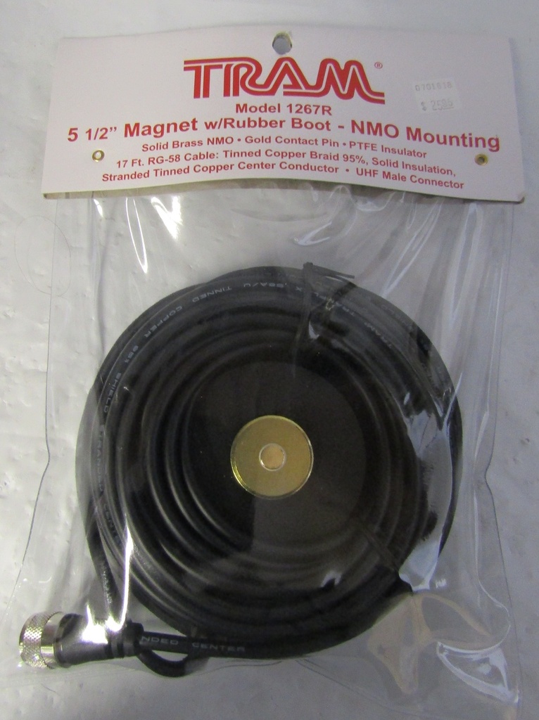 TRAM Model 1267R  5 1/2" Magnet w/Rubber Boot - NMO Mounting