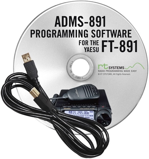 ADMS-891 Programming Software and RT-42 cable for the Yaesu FT-891