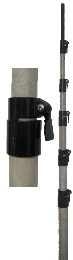 MFJ MFJ-1908HD 50 Foot Heavy Duty Telescoping Fiberglass Mast - 8 Feet per Section - Quick Clamps  New Missing Clamps