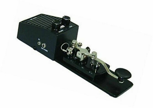 MFJ-557 CODE OSCILLATOR, WITH TELEGRAPH KEY ON METAL BASE