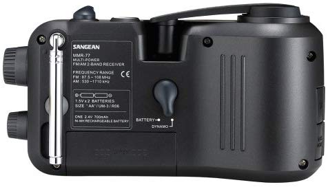 Sangean MMR-77 Portable Crank Radio AM/FM Multi-Powered Electronic Accessories