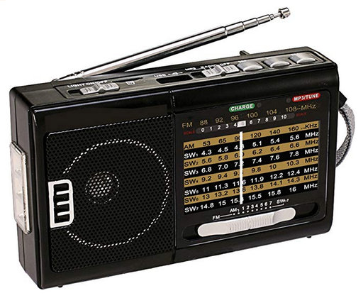 QFX AM/FM/SW 10 BAND RADIO WITH FLASHLIGHT AND USB/TF PLAYER