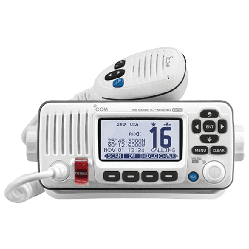 RKB ICOM M424G  White VHF Marine Radio With GPS Refurbished  Class D DSC