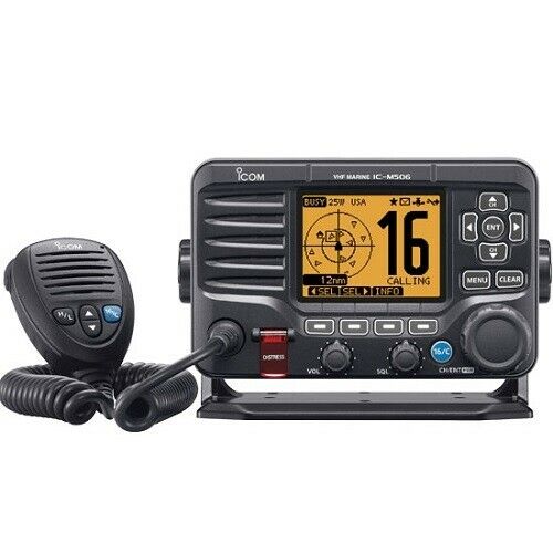 Icom RKB M506-01 Black VHF Radio Marine Front Mic Fixed Mount Refurbished
