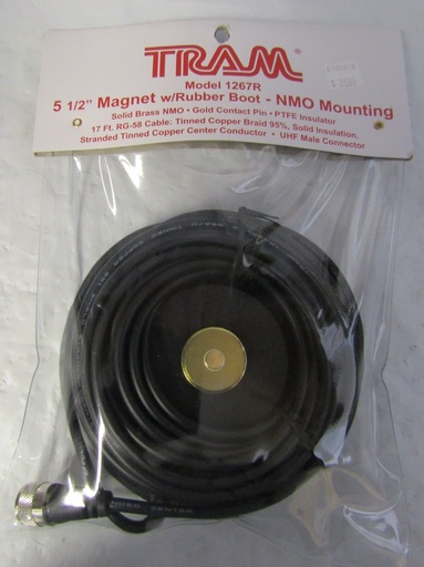 TRAM Model 1267R  5 1/2" Magnet w/Rubber Boot - NMO Mounting