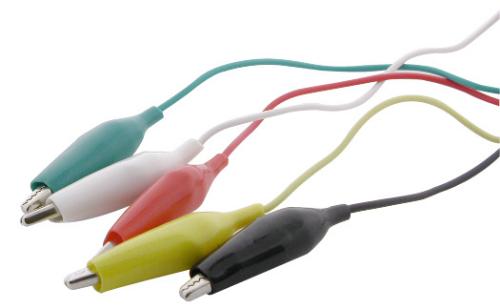 Clip Lead Set of Five w 1 inch Alligator Clips 24 Gauge